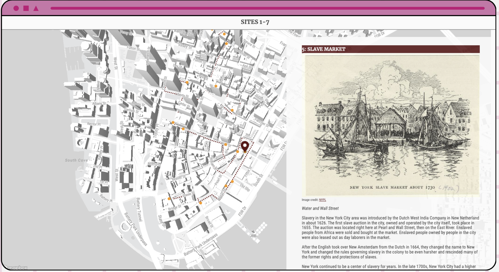 screenshot showing a map with a sidebar
