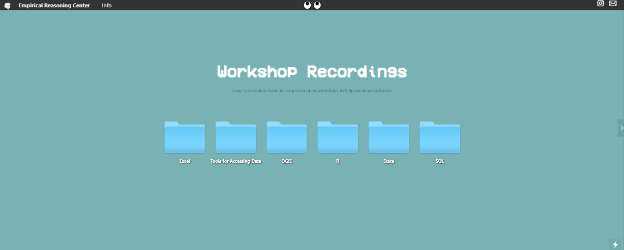 screenshot of page with recordings