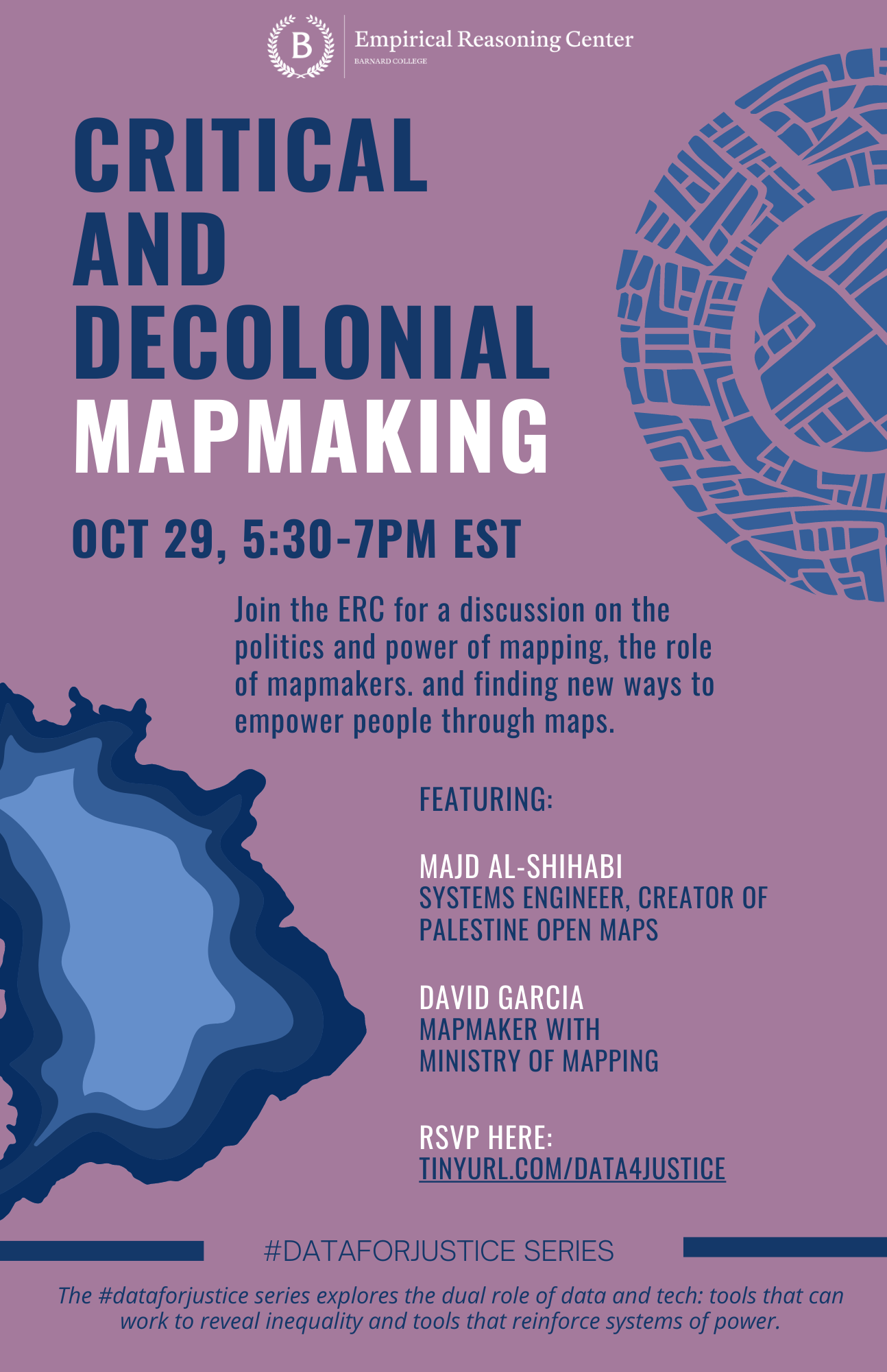 Flier for Critical and Decolonial Mapmaking Event