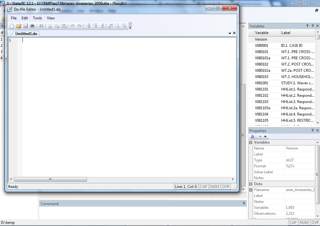 STATA screenshot