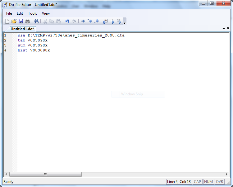 STATA screenshot