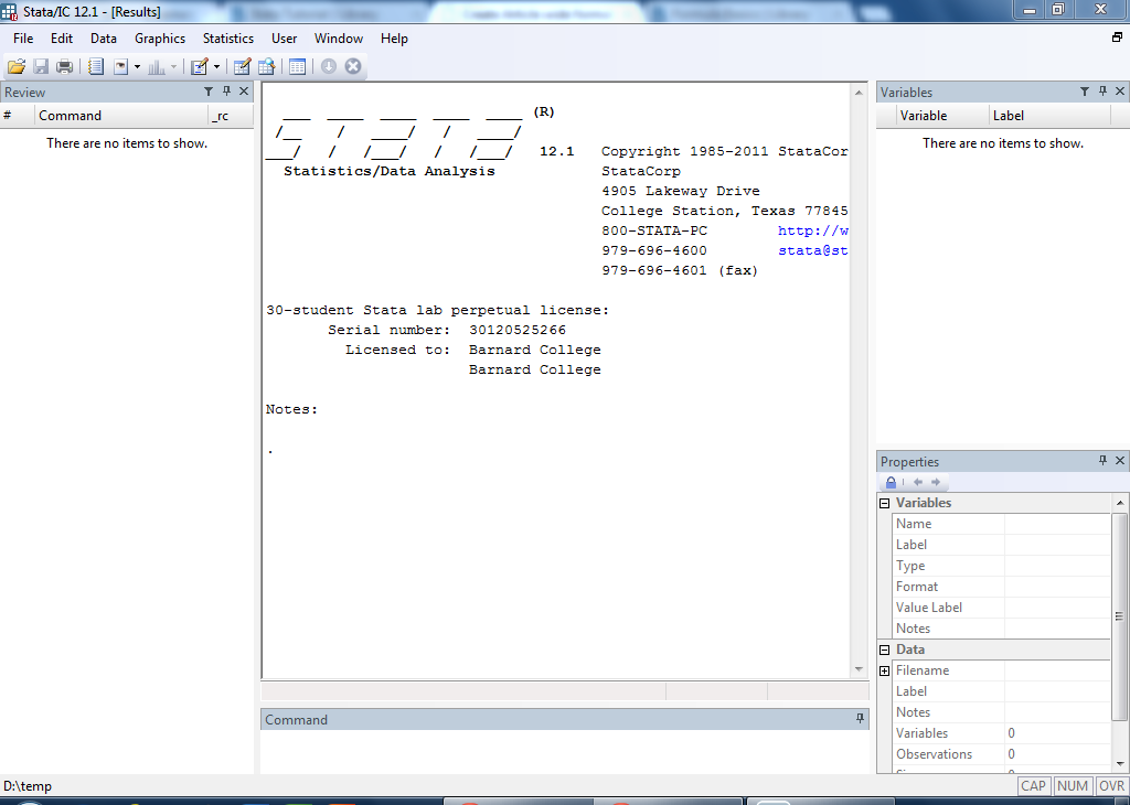 STATA screenshot